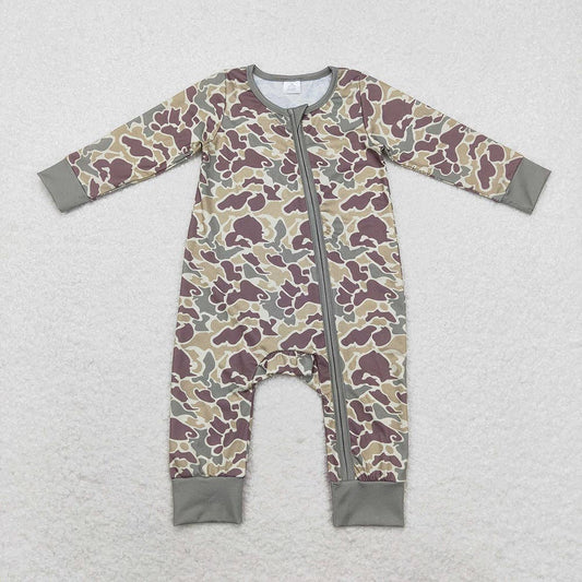 Baby Boys Bamboo Duck Camo Tan Sleeper