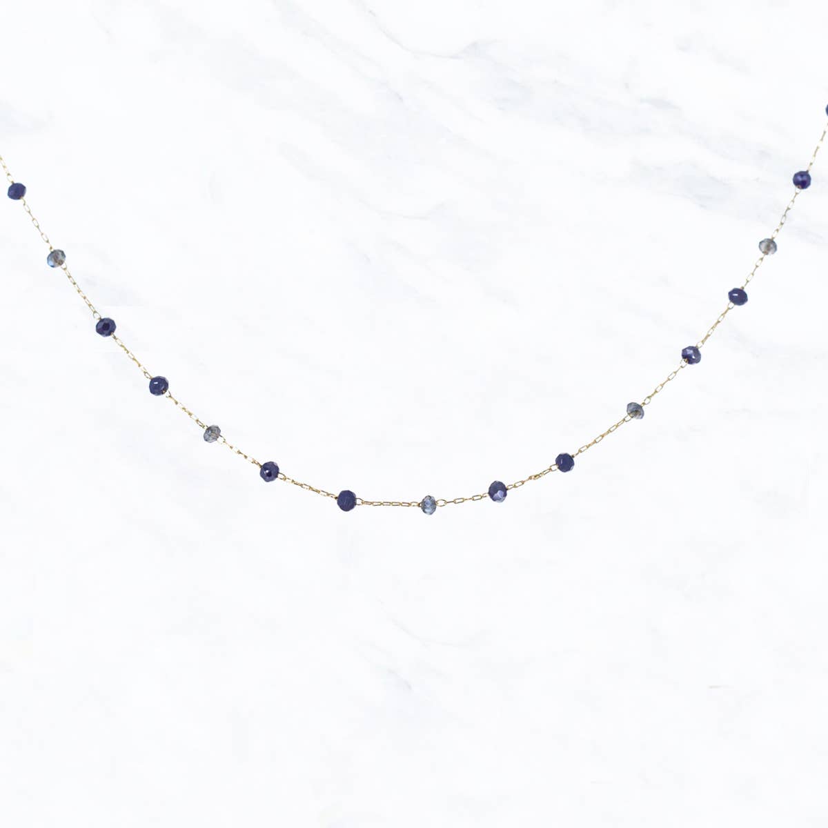Solaris Glass Bead Chain Choker Necklace