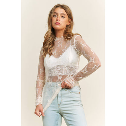 Sun City Grace Lace Long Sleeve Top