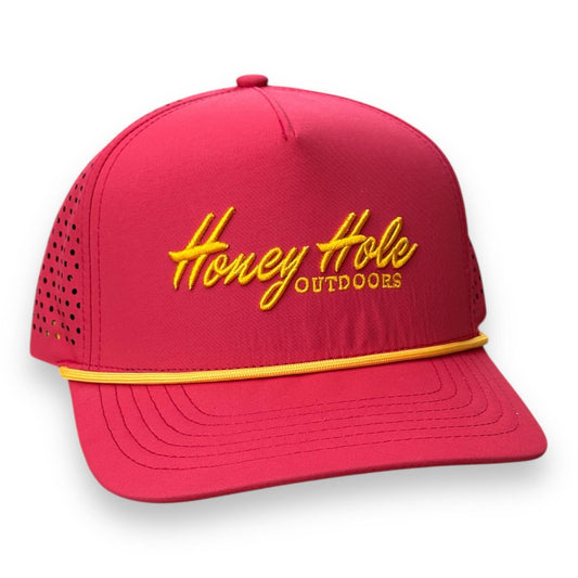 Mens Honey Hole Maroon Performance Rope Hat