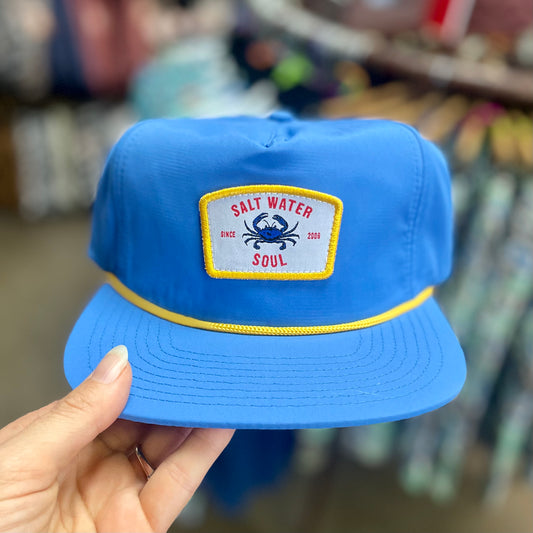 Mens Salt Water Soul Crab Patch Rope Hat