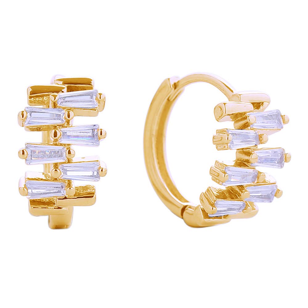 Virginia Stacked Baguette Hoop Earrings
