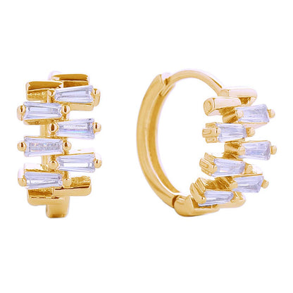 Virginia Stacked Baguette Hoop Earrings