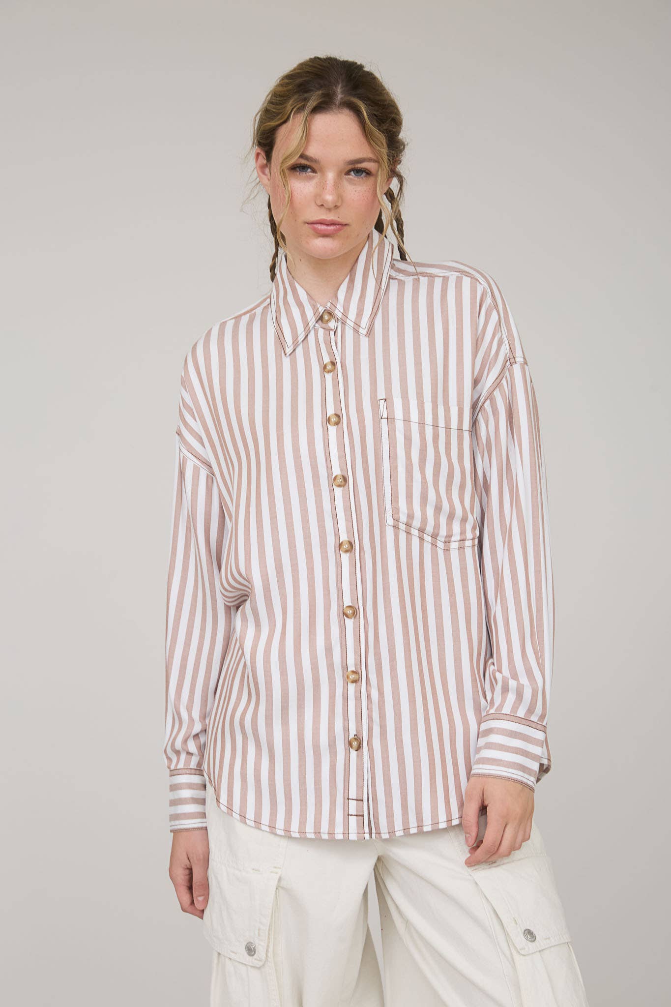 Regina Striped Oversized Buttondown