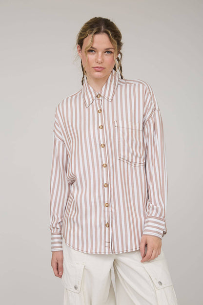 Regina Striped Oversized Buttondown