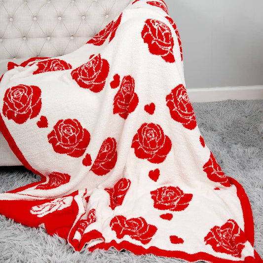 Red Roses Microfiber Throw Blanket