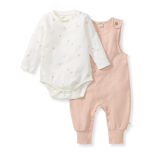 Burt's Bees Girls Ditsy Floret Jumpsuit Set