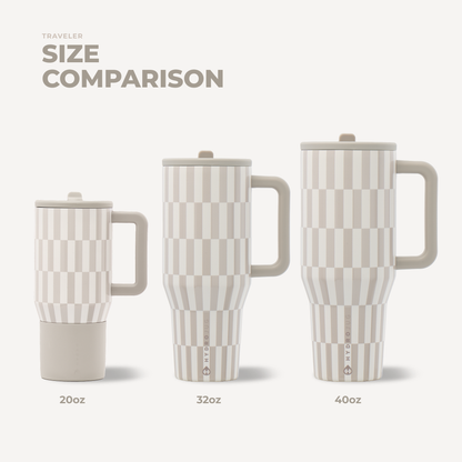 HydroJug Beige Checkered Water Bottle