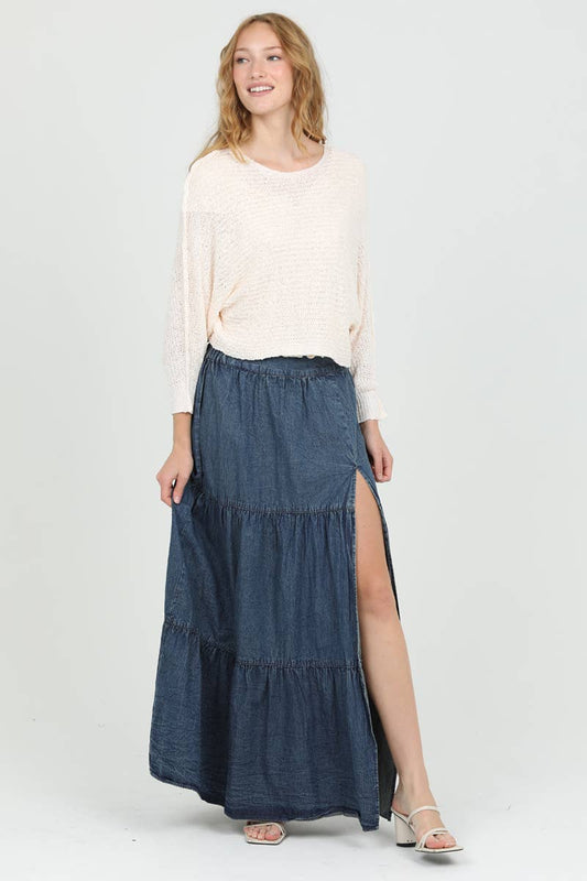Noemi Denim Prairie Skirt