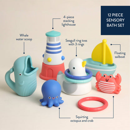 Itzy Ritzy Seaside Splash Gift Set™ Bath + Water Toy