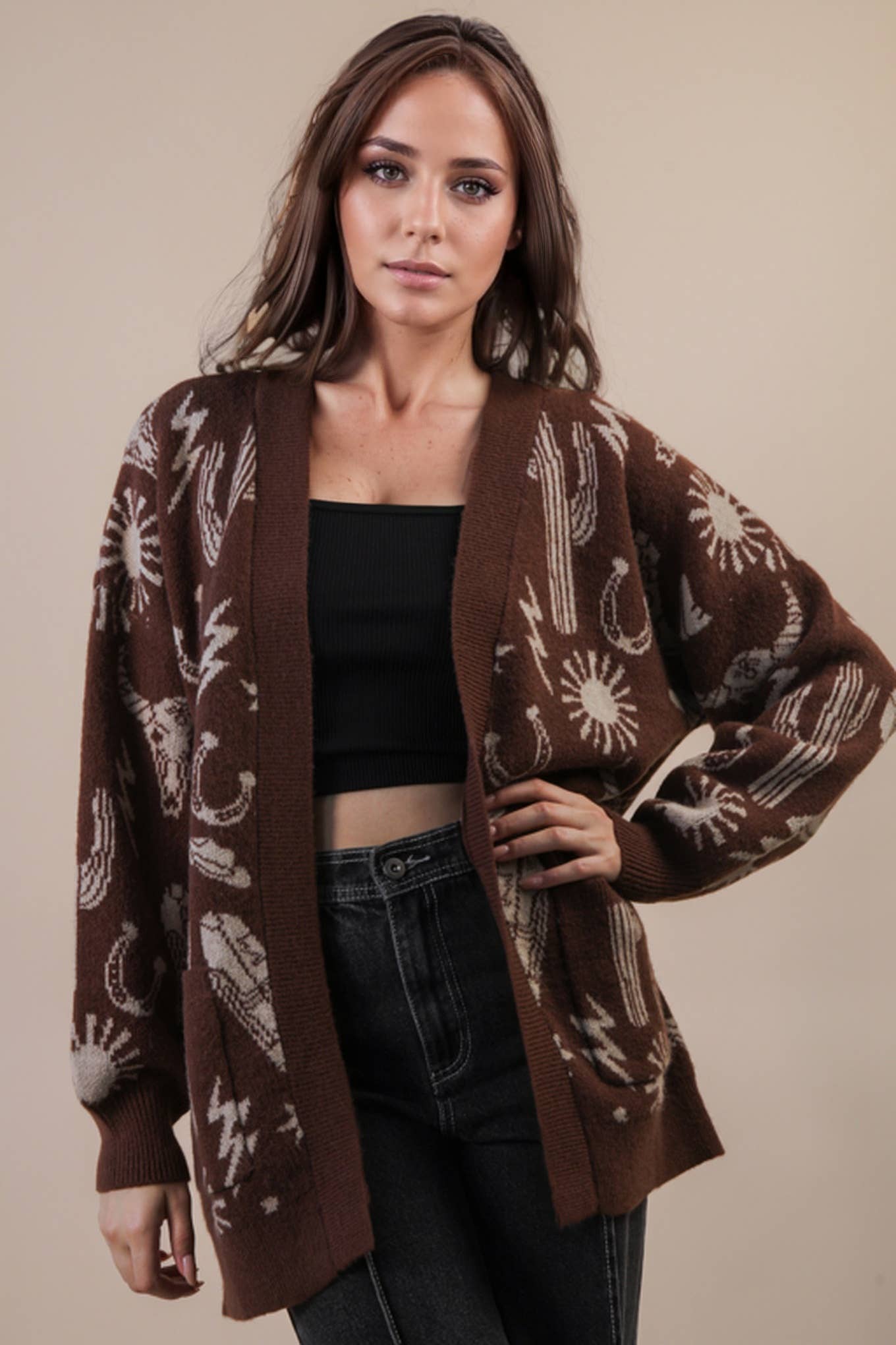 Silverton Western Print Cardigan