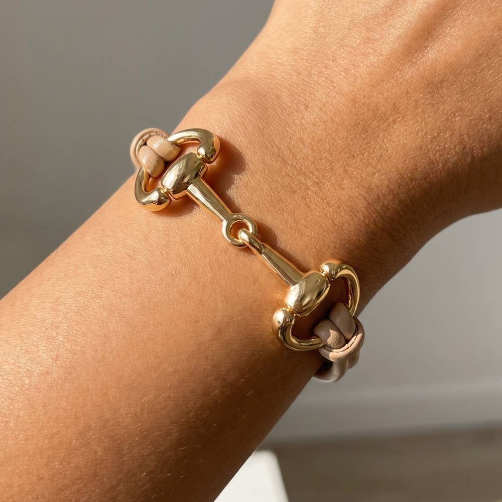 Finch Leather Horse Bit Bracelet