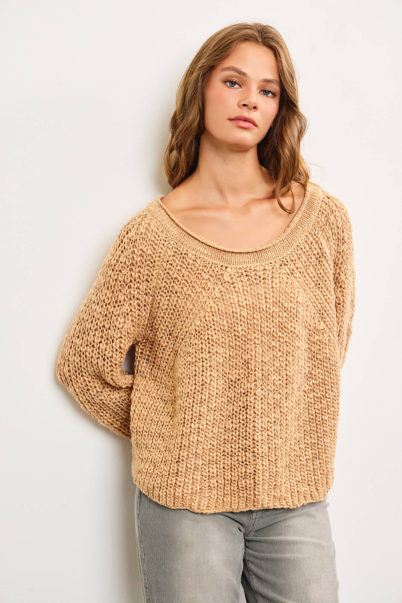 Nova Chunky Raglan Nude Sweater