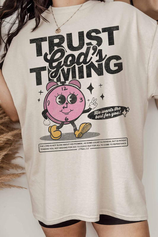 Trust God's Timing Oversized Tee