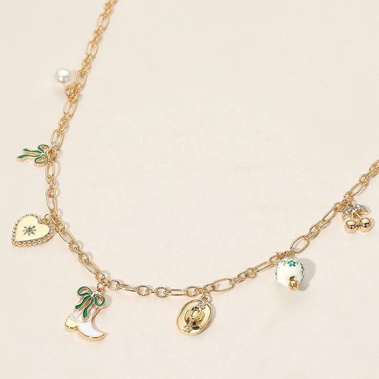 Bluebird Mini Western Charm Green Necklace