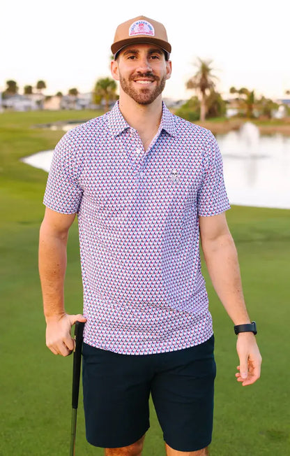 Mens Salt Water Soul Texas Tailing Polo
