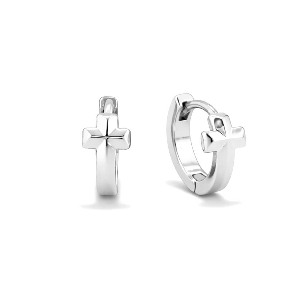 Darla Mini Cross Huggie Hoop Earrings