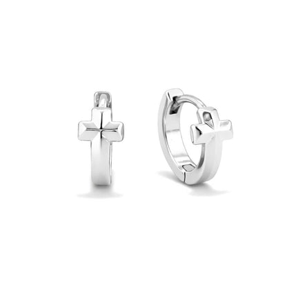 Darla Mini Cross Huggie Hoop Earrings