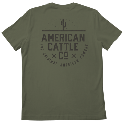 American Cattle Co Olive Cactus Tee