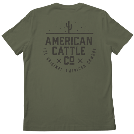 American Cattle Co Olive Cactus Tee