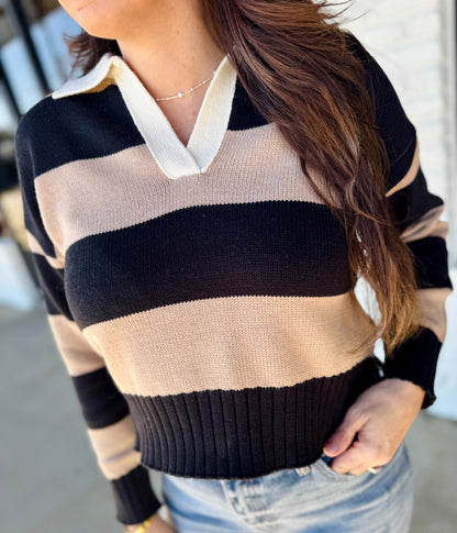 Hidalgo Collared Stripe Sweater