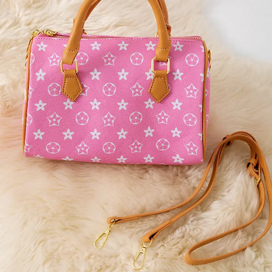 Girls Floral Cylinder Pink Bag