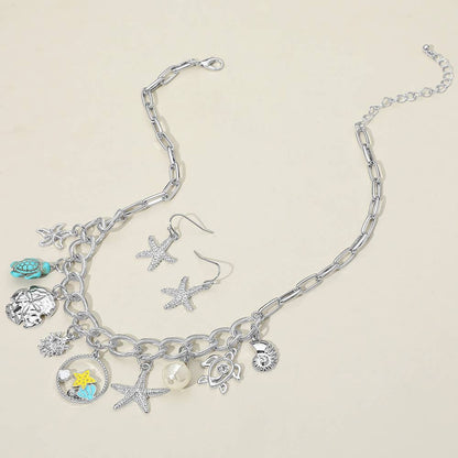 Delmar Sea Turtle Charm Silver Necklace