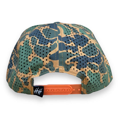 Mens Honey Hole Duck Camo Blaze Performance Rope Hat