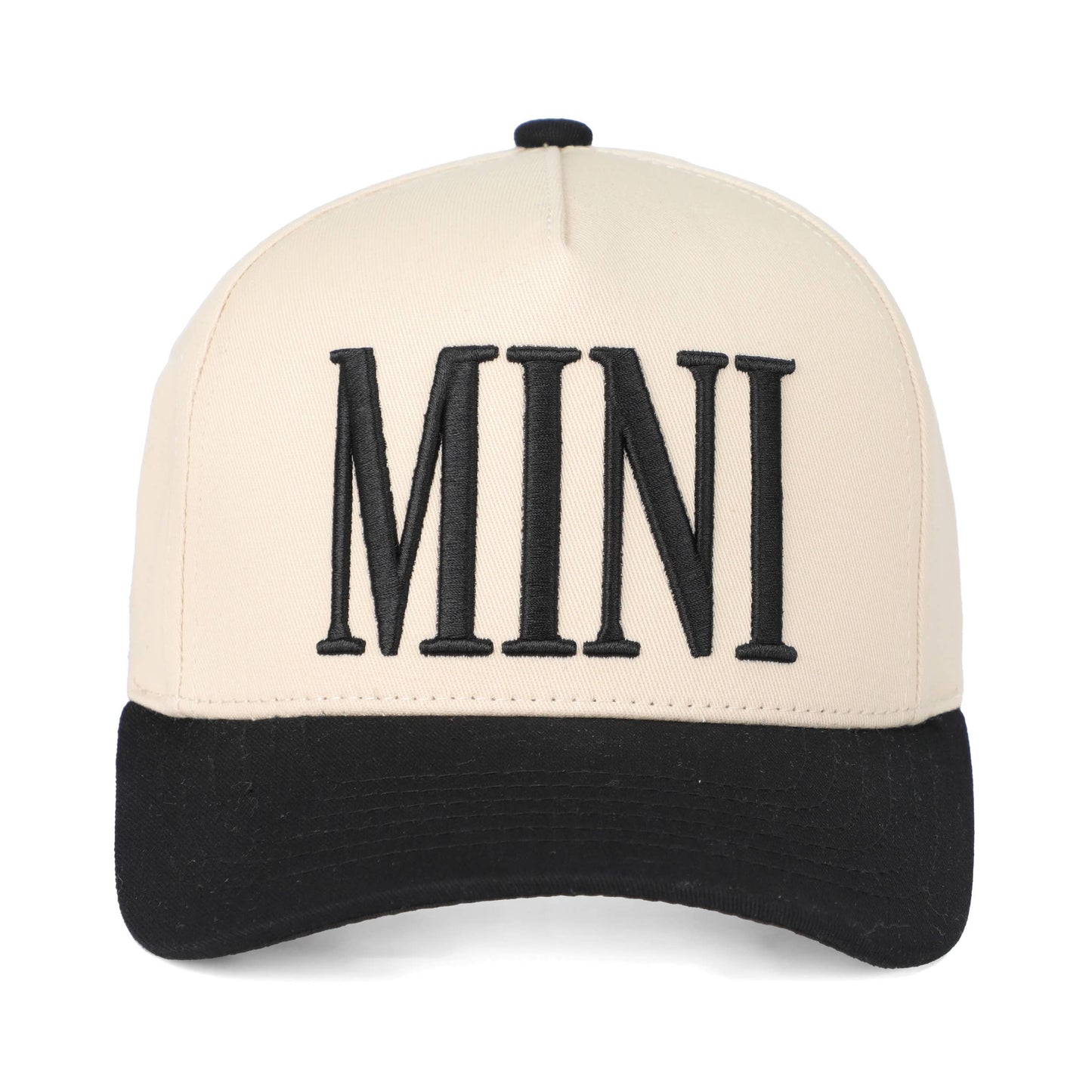 Kids Mini Embroidered Black Hat