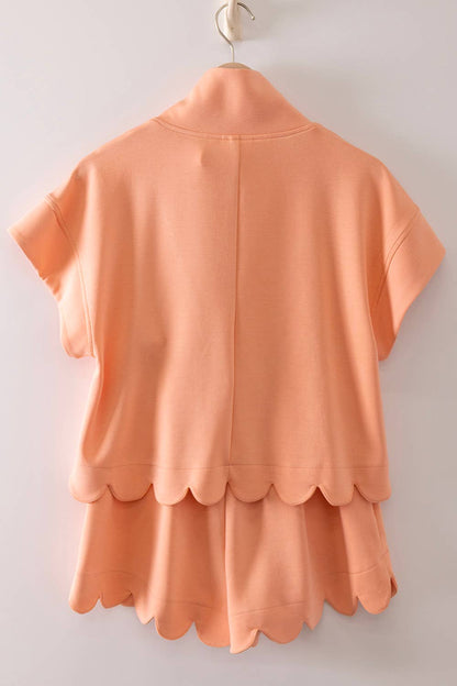Scalloped Scuba Short Set