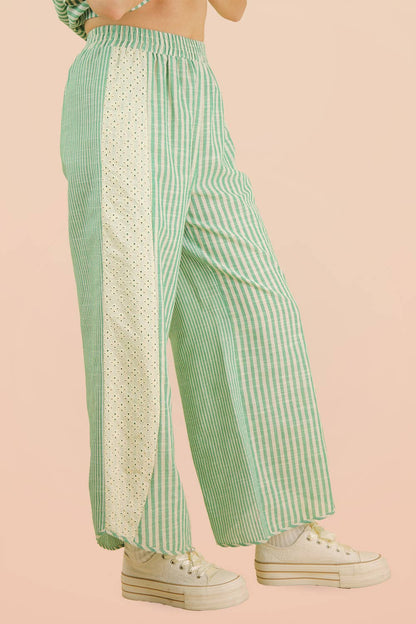 Merritt Striped Lace Wide Leg Pants