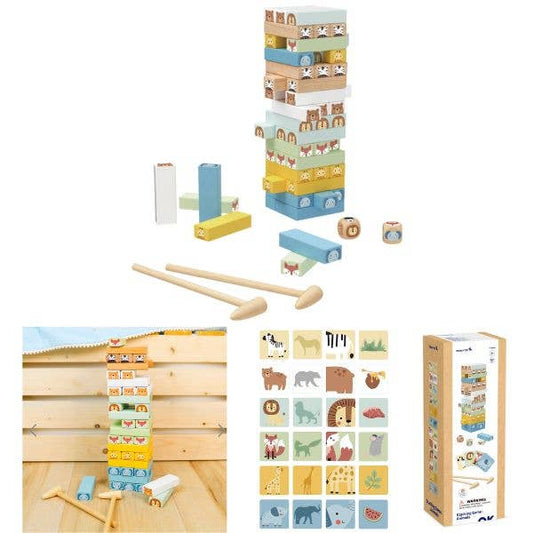Toddler Wooden Stacking Game Animals Tower