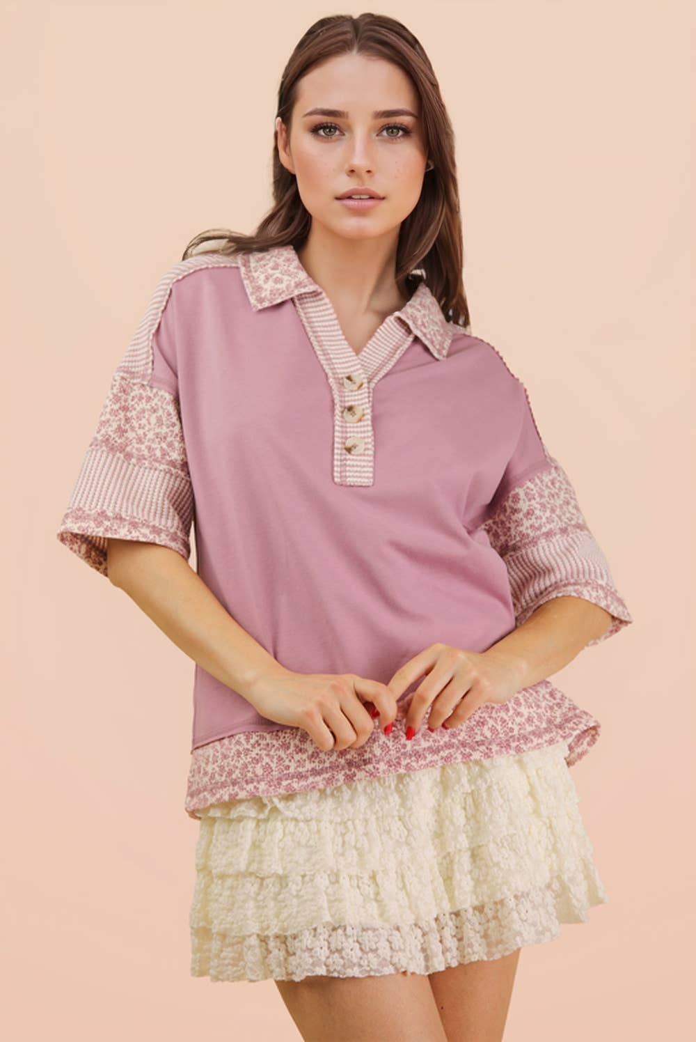 Reese Floral Rugby Tee