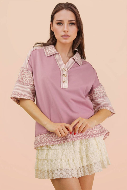 Reese Floral Rugby Tee