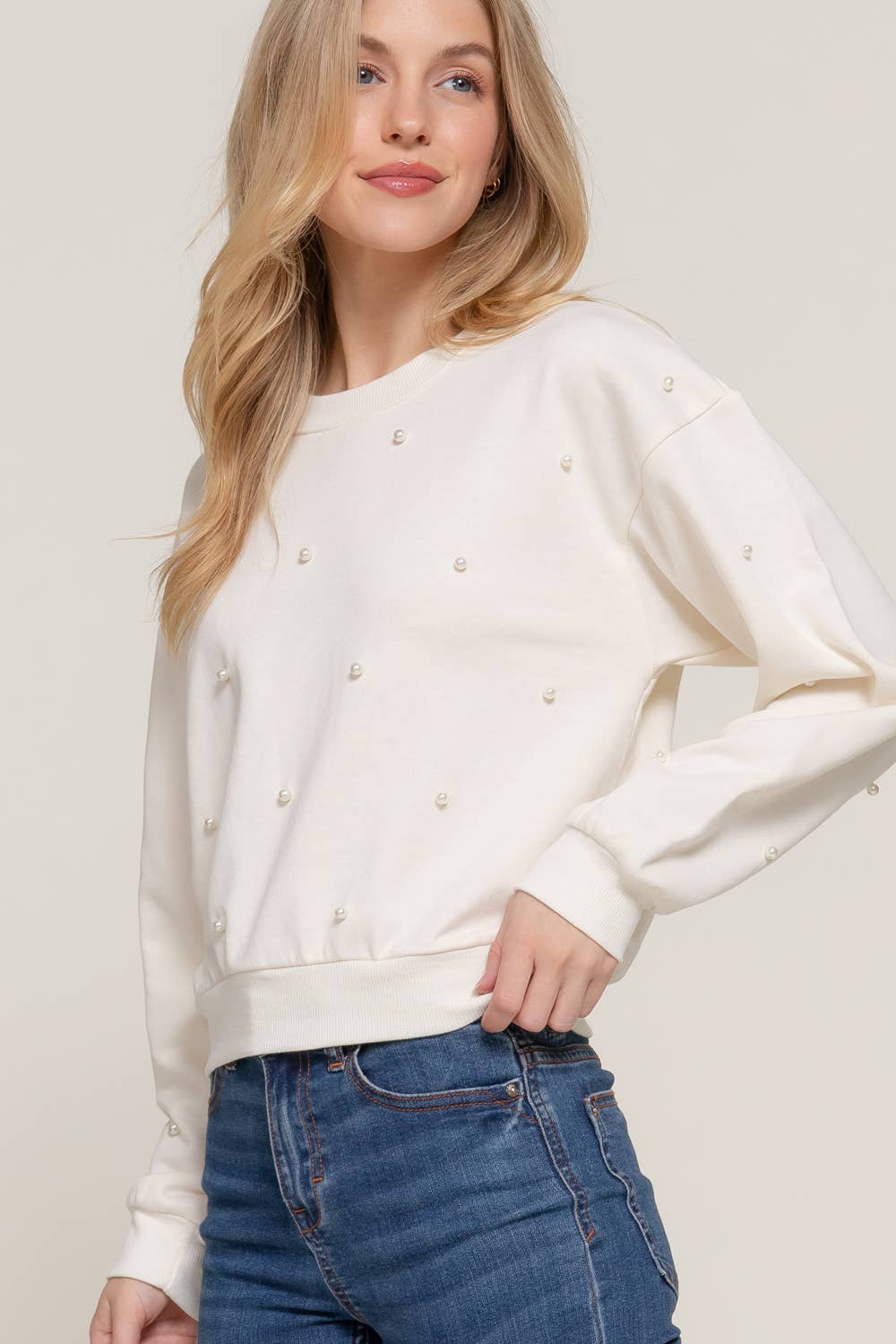 Pearl Stud Sweater