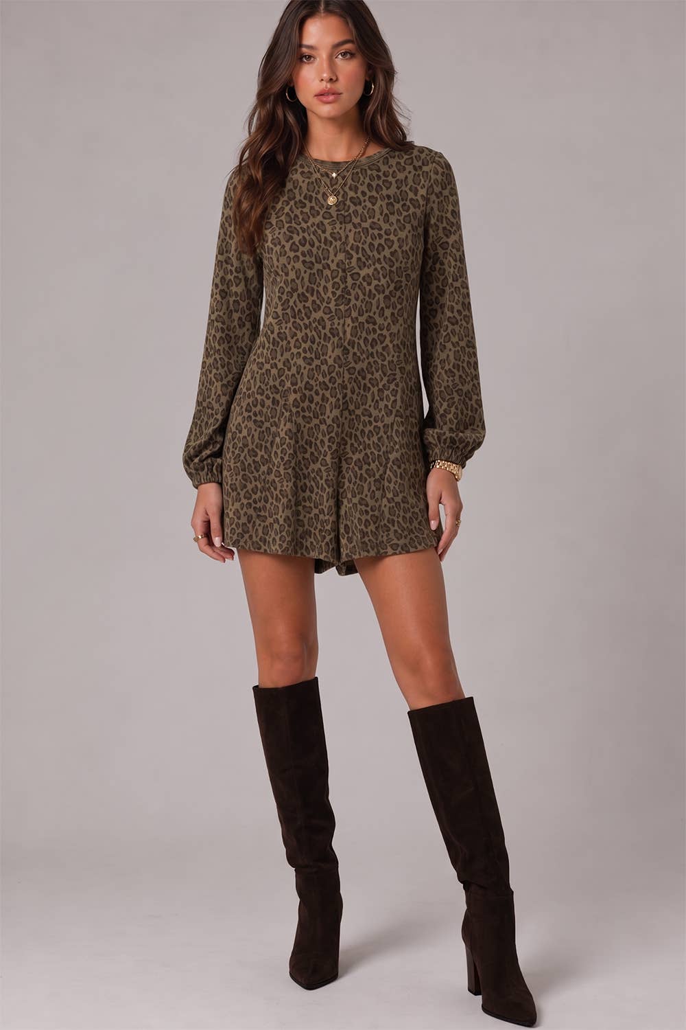 Ciara Leopard Longsleeve Romper