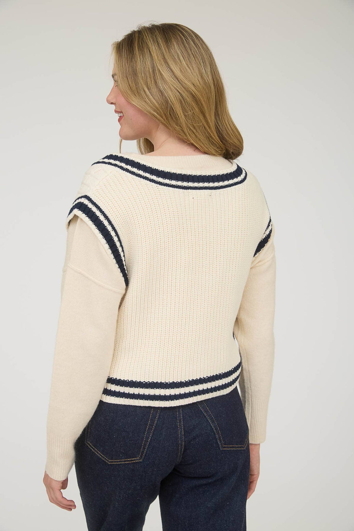 Poppy Contrast Side Bow Sweater Vest