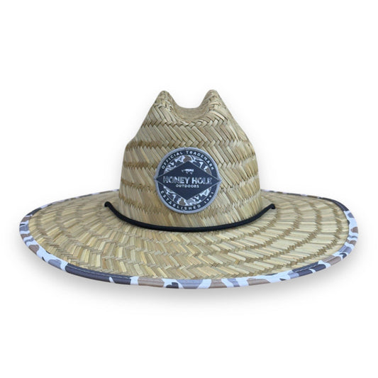 Mens Honey Hole Grey Camo Straw Hat