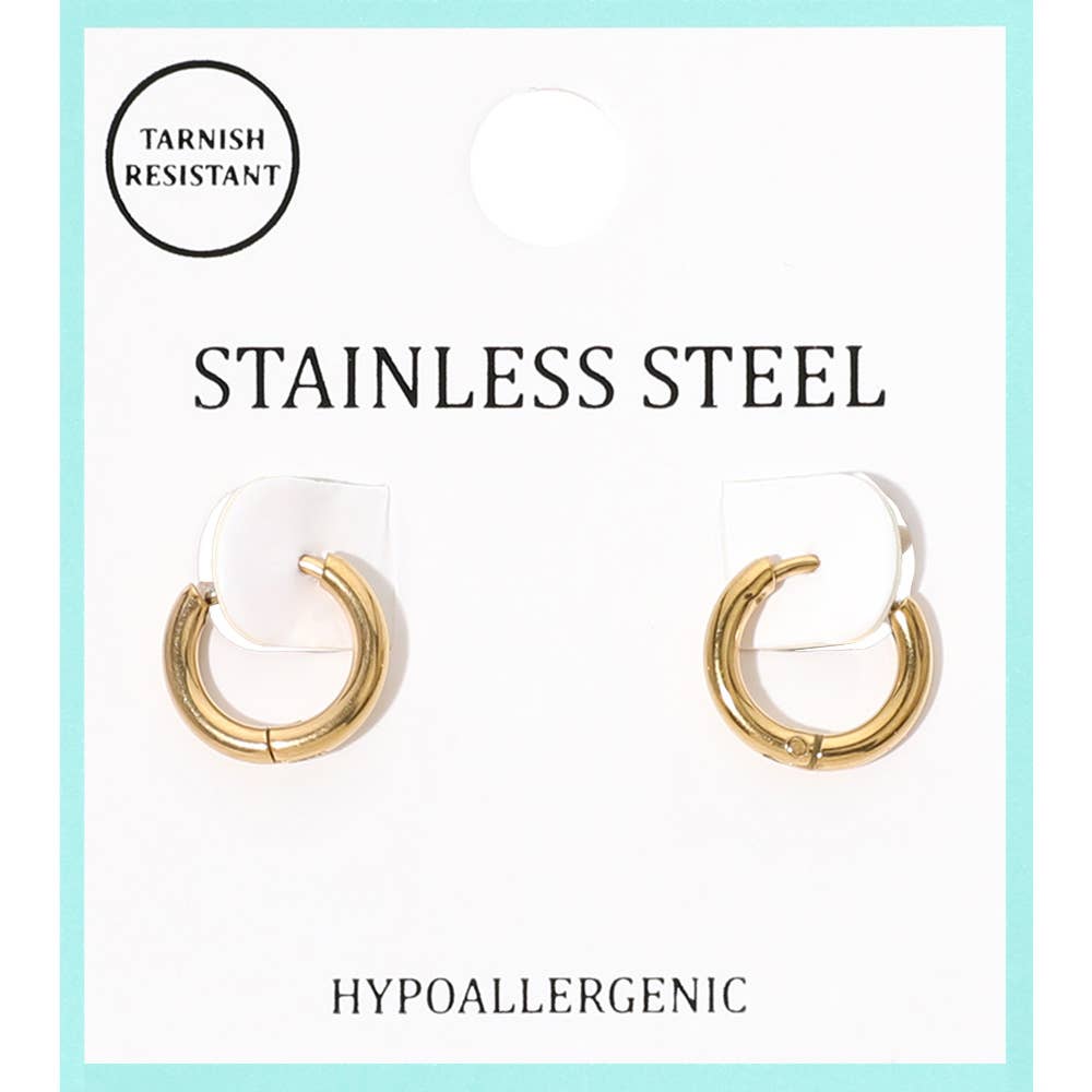 Palmer Hypoallergenic Mini Huggie Gold Hoop Earrings