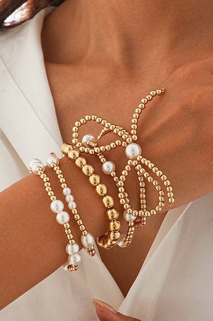 Constance Bow Pearl Set of Bracelets