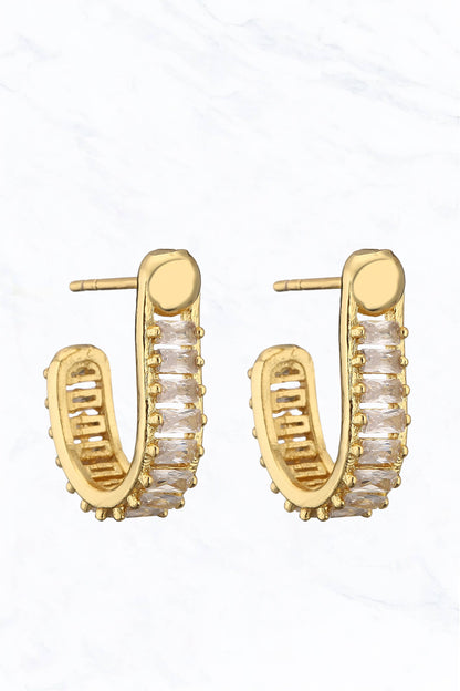 Rosalind Baguette Crystal Loop Earrings