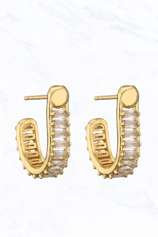 Rosalind Baguette Crystal Loop Earrings