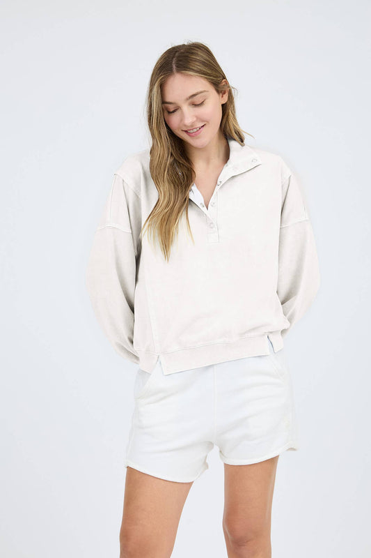 Keavy Lightweight Quarterzip Ivory Pullover
