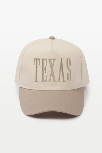 Texas Embroidered Taupe Hat