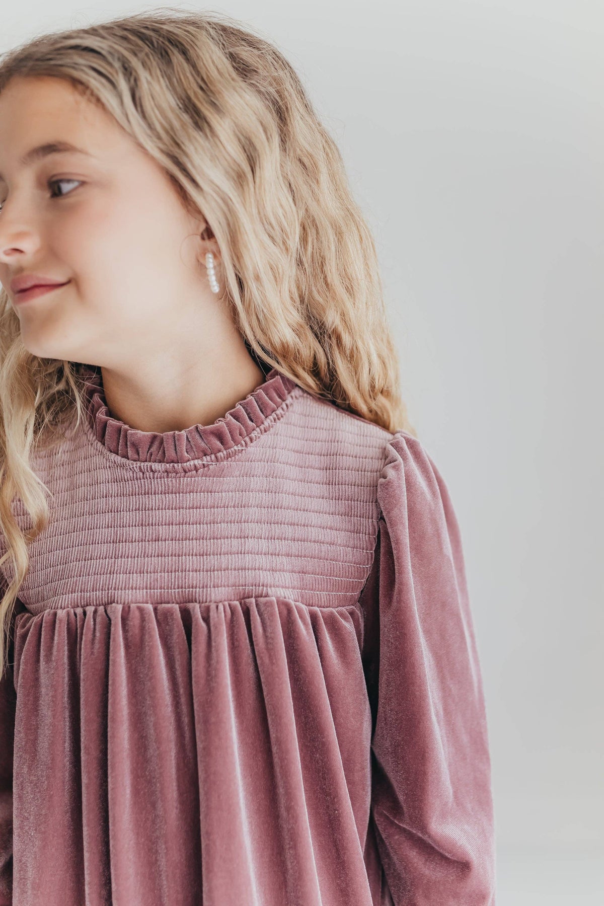 Girls Velvet Rose Dress