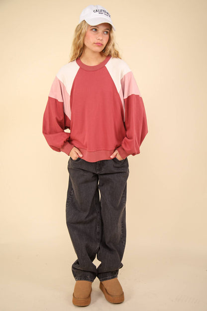 Color Block Raglan Sweatshirt