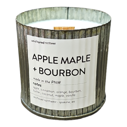 Anchored Northwest Wood Wick Candle - Apples & Maple Bourbon