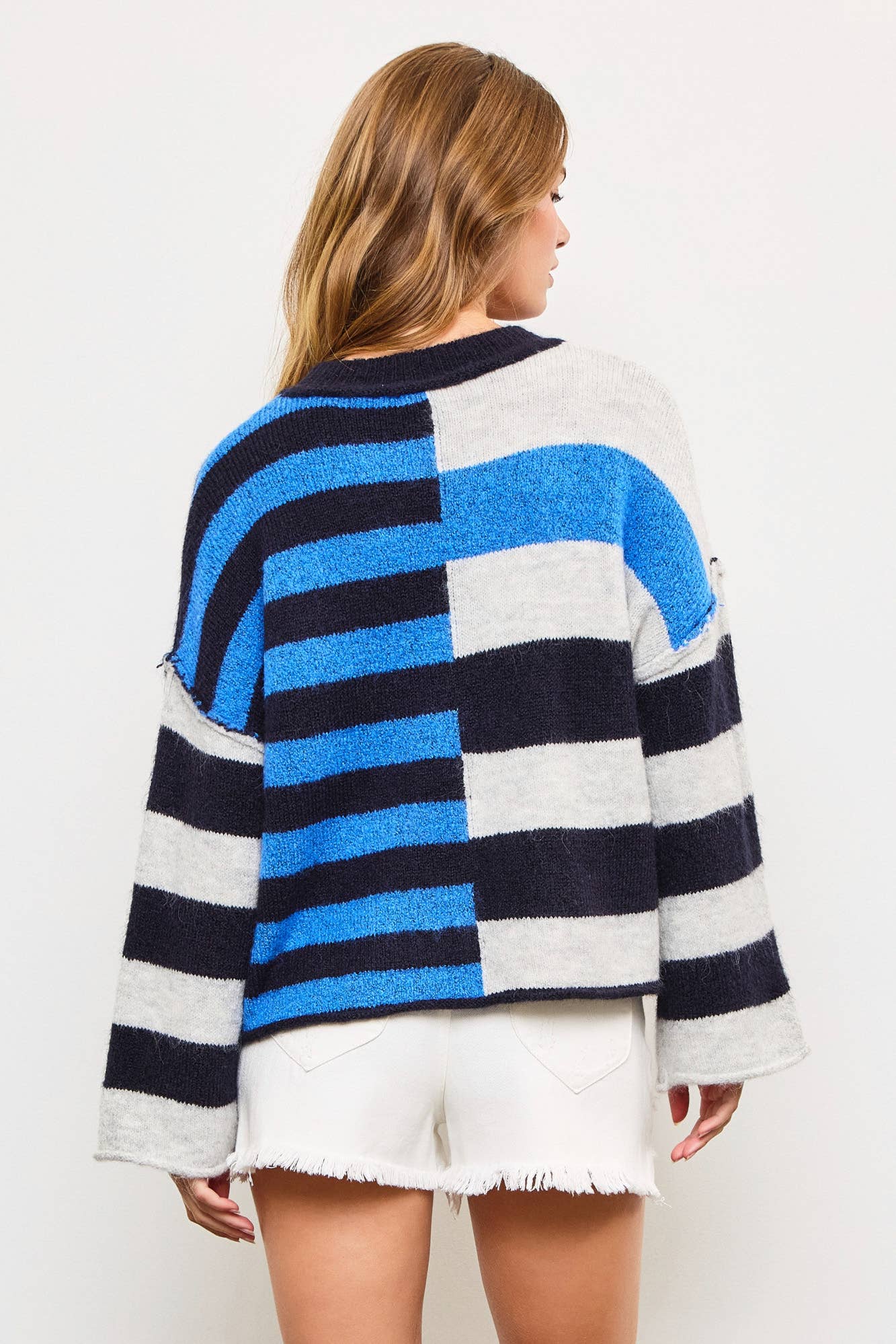 Astrid Black & Royal Stripe Knit Sweater