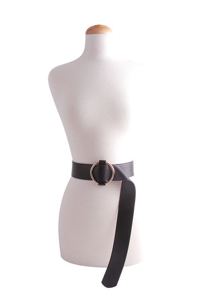 Wide Ring Leather Belt