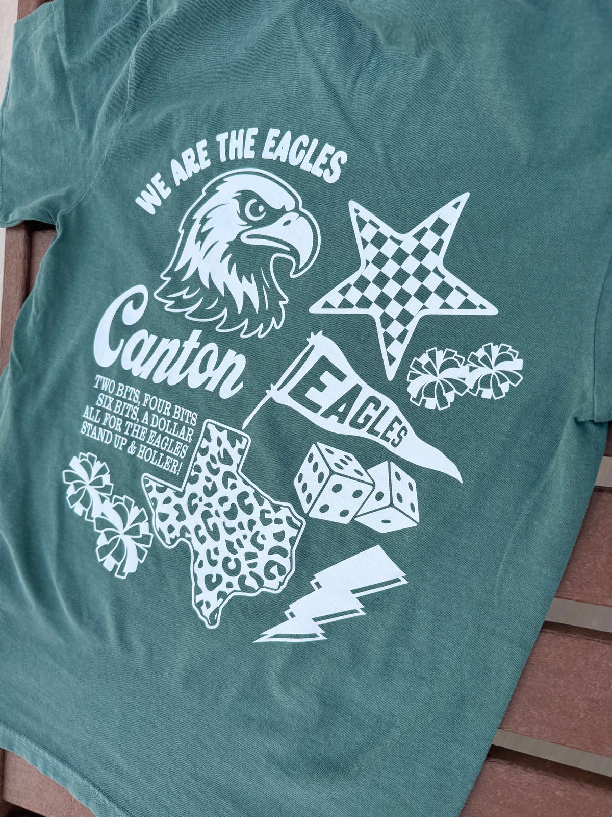 Mascot Collage Canton Eagles Green Tee